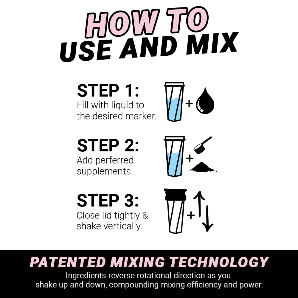 Helimix 2.0 Vortex Blender Shaker Bottle 828 ml - No Blending Ball or Whisk - USA Made - Portable Pre Workout Whey Protein Drink Cup - Mixes Cocktails Smoothies Shakes - Top Rack Safe