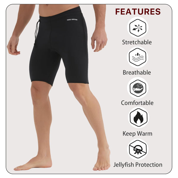 Lemorecn Wetsuits Pants Shorts 3mm Neoprene Canoeing Swimming Pants(UK1035-2XL)