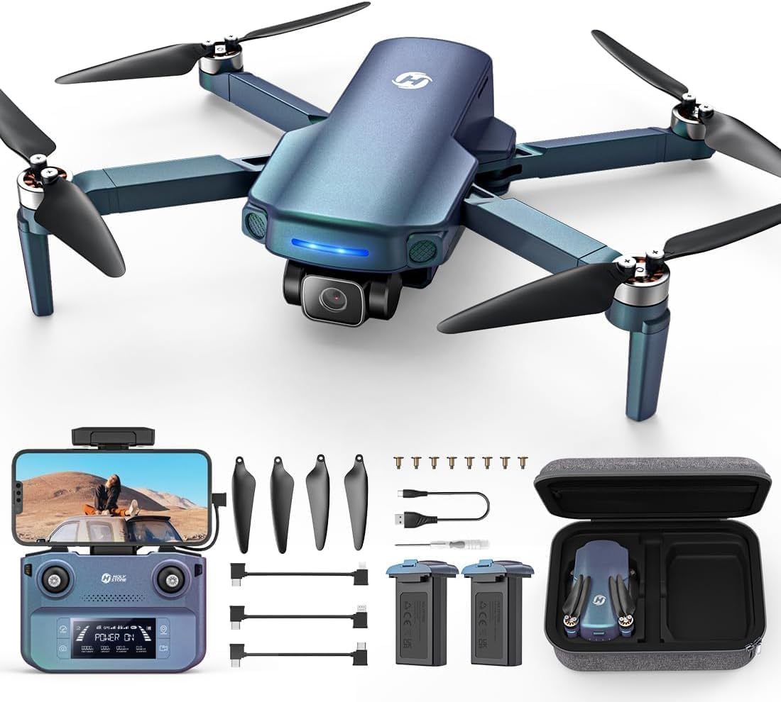 Holy Stone HS360D GPS Drones with 4K Camera for Adults, 249g Foldable RC Quadcopter with 80-Min Flight Time, 6KM Image Transmission, Follow Me, Auto Return, Upgraded HS360S for Beginners