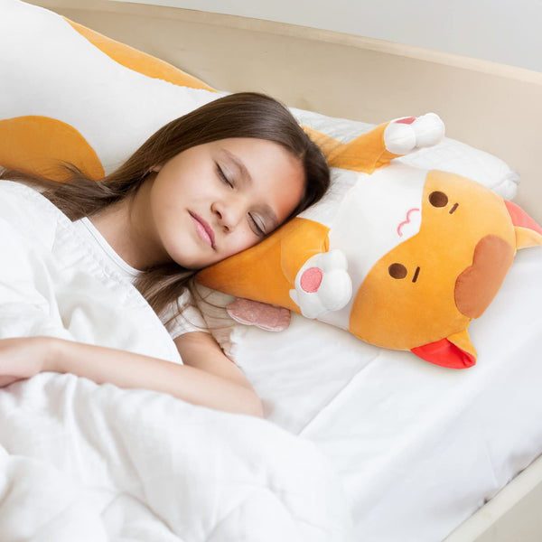 Mewaii 36in Long Cat Plush Pillows Stuffed Animals Squishy Pillows - Plushie Cute Kitty Sleeping Hugging Plush Pillow Soft Toys for Kids(Orange)