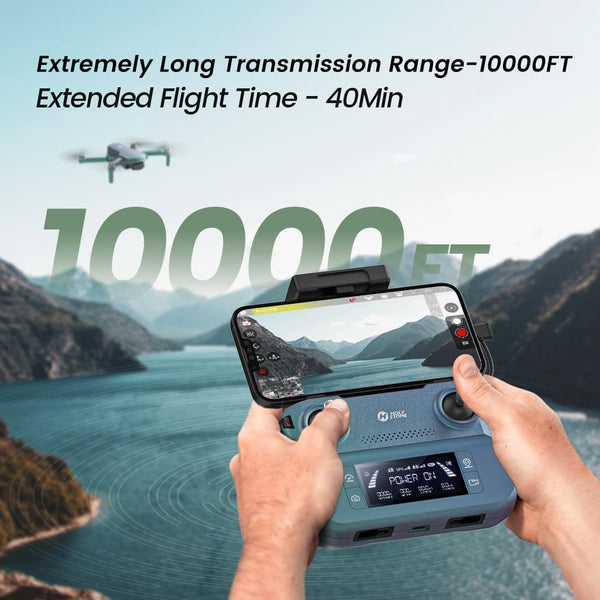 Holy Stone HS360D GPS Drones with 4K Camera for Adults, 249g Foldable RC Quadcopter with 80-Min Flight Time, 6KM Image Transmission, Follow Me, Auto Return, Upgraded HS360S for Beginners