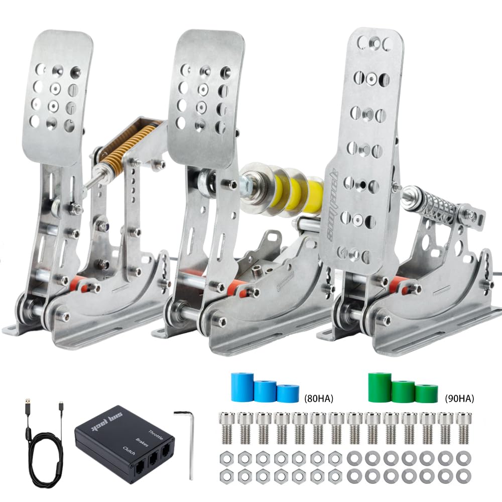 Simjack UT Sim Racing Pedals 200KG Load Cell Brake Pedal PC Racing Simulator Pedals Pressure Sensor HE Hydraulic Pedal (UT-P3-H3)