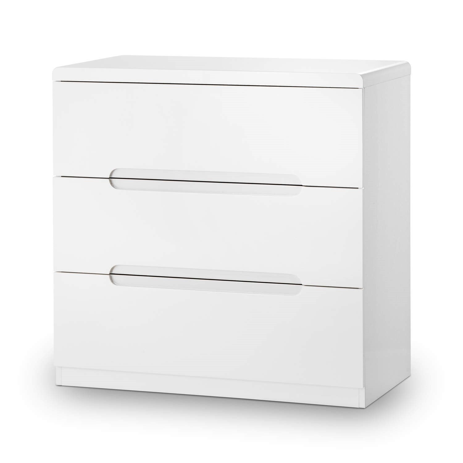 Julian Bowen Manhattan 3 Drawer Chest - High Gloss White Chests