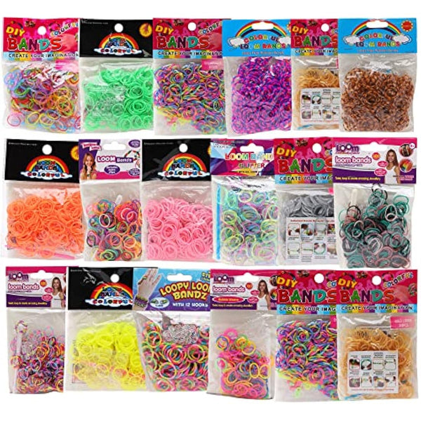 Toyland® 6000 Mixed Loom Band Refills - Assorted Designs