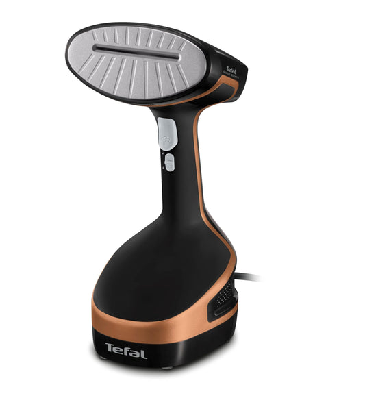 Tefal Access Steam+ Handheld Clothes Steamer, 1600W, 26 g/min Steam, No Ironing Board Needed, 2 Steam Levels, Sanitising Steam, Black & Rose Gold, DT8103