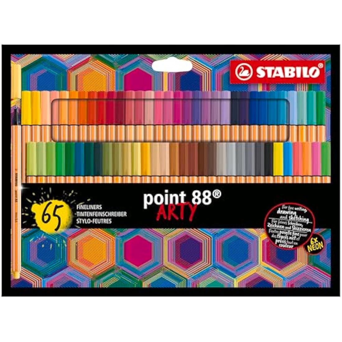 STABILO point 88 - Fineliner - ARTY - Pack of 65 - Assorted Colours