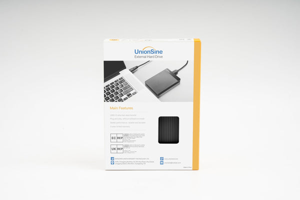 UnionSine HD2510 500GB USB 3.0 Ultra Slim Portable External Hard Drive HDD Compatible with PC, Mac, Laptop, Xbox, Xbox One, PS4 (Black)