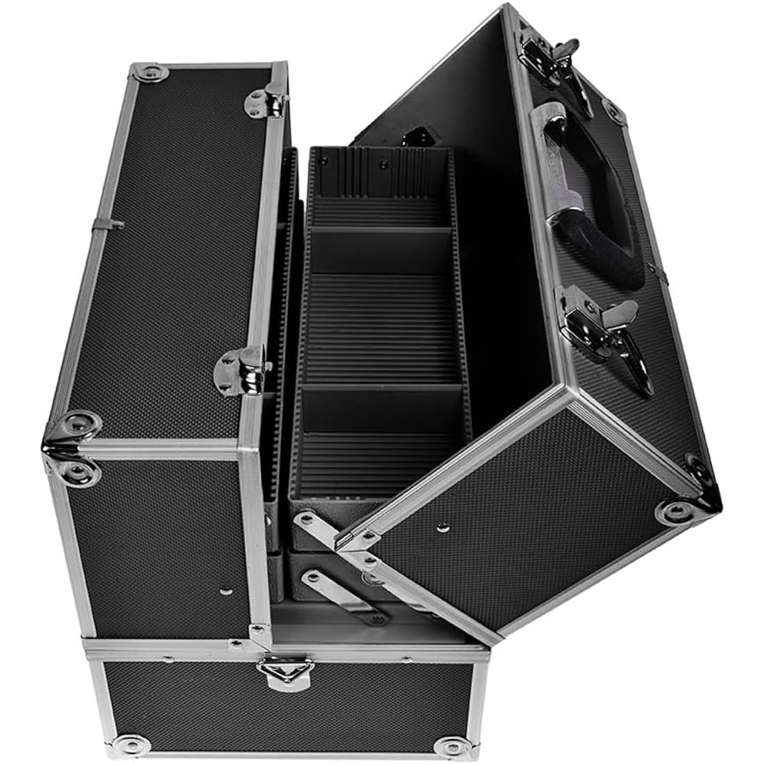 Shany Black Aluminum Pro Makeup Case with Shoulder Strap and Locks