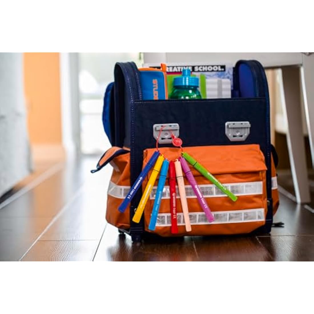 STABILO Cappi - Fibre-Tip Pen with Cap-Ring - Pack of 24 - Assorted Colours with 2 Cap-Rings