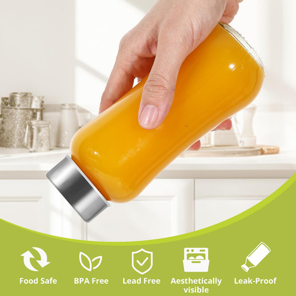 LIMILI Glass Bottles With Stainless Steel Lids, 300/350/750/1000ML Water Bottles, Leak Proof Reusable Drinking Bottles for Hot Cold Drinks, Work, Gym, Home