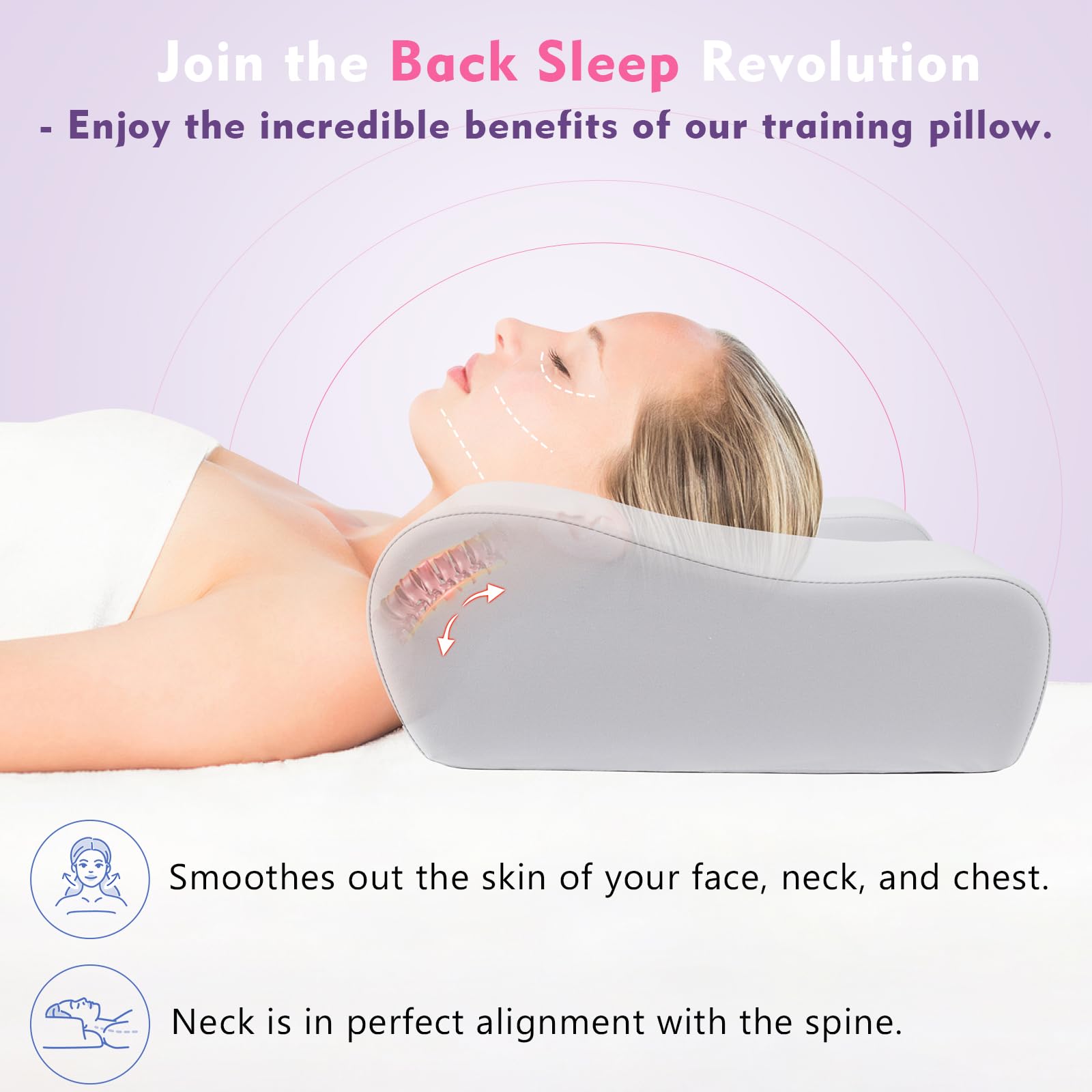 Hydomi Anti Wrinkle Pillow 2 In 1 Anti Aging Beauty Memory Foam Pillow, Neck Support Back Sleeping Pillow for Wrinkle Prevention, Orthopedic Pillow