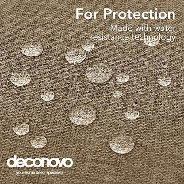 Deconovo Rectangle Faux Linen Table Cloth Water Resistant Tablecloth for Dinning 59x79in(150x200cm) Light Brown