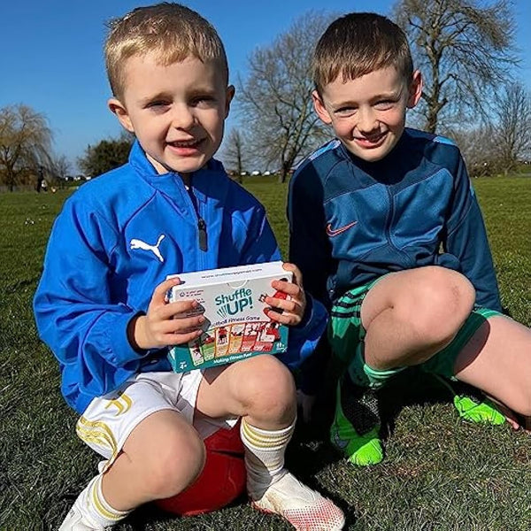 Shuffle Up Football Games - Family Soccer Games with 70+ Fun & Active Fitness Workout Cards, Football Training Equipment Aid, Gifts for Boys & Girls