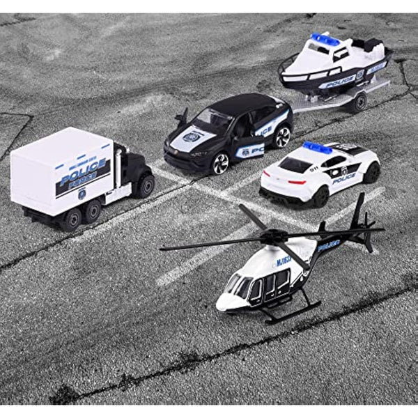 Majorette PORSCHE POLICE FORCE 4 CAR collectible gift box for kids and collectors from 3 to 103 years, start or add to a collection or just play