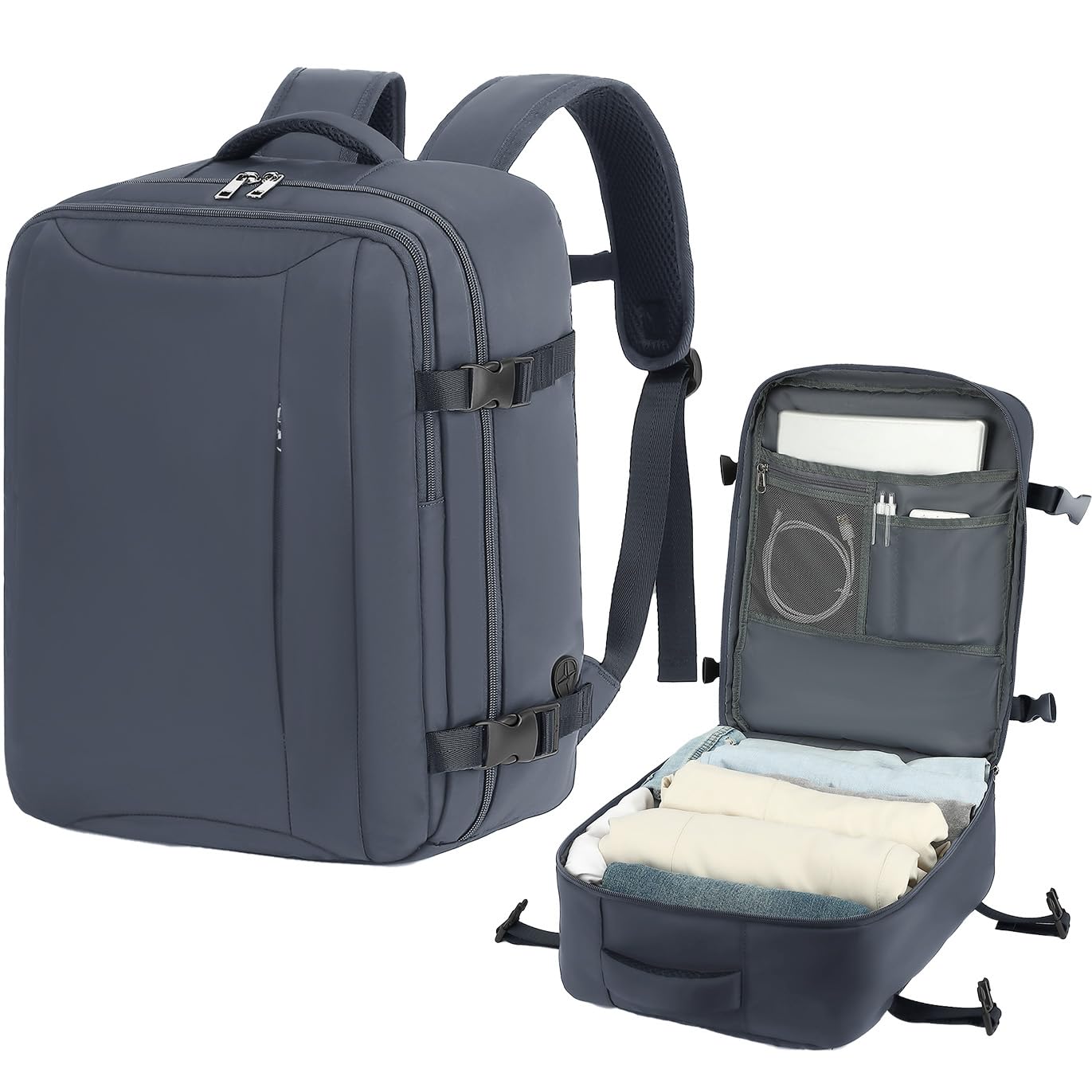 Cabin Bag 45x36x20 for New Easyjet, Underseat Cabin Luggage Bags Carry on Travel Backpack Cabin Size for Airplanes, 30L Hand Luggage Suitcase Water Resistant Laptop Backpacks Black