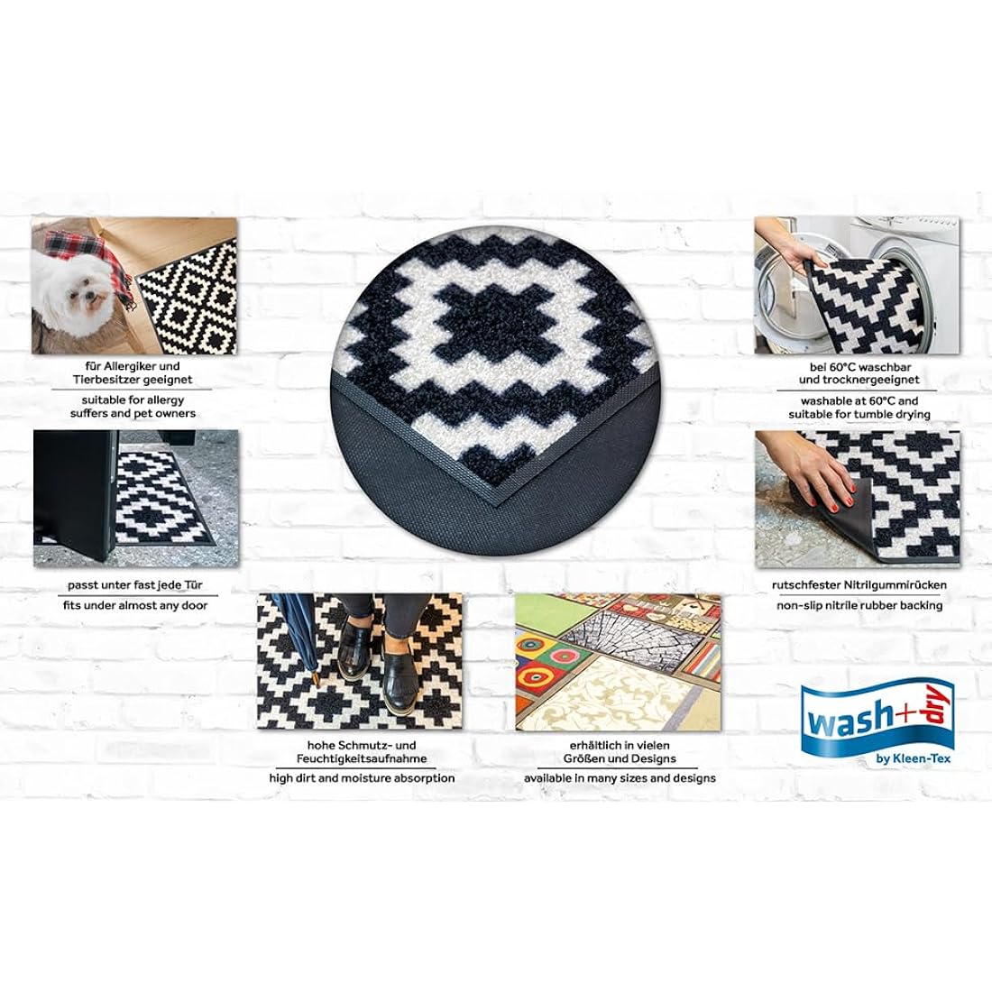 Wash + Dry 007760 Hi Door Mat, 50 x 75 cm