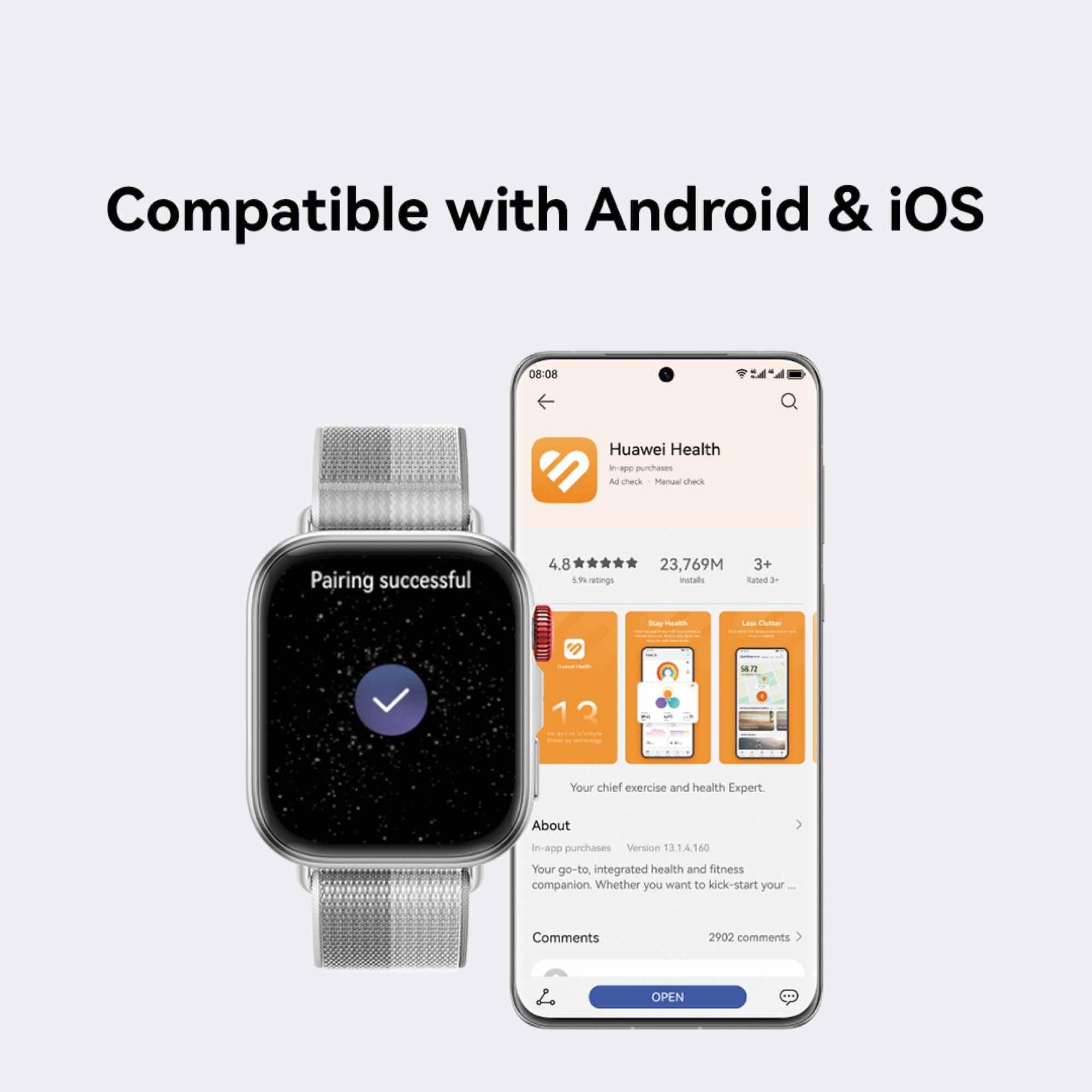 HUAWEI WATCH FIT 4 Pro Smart Watch, 1.82" Sapphire AMOLED Screen, Titanium Body, ECG & SpO2 Monitor, 10-Day Battery, 100+ Workout Modes, GPS, Waterproof, iOS Android Compatible, Fitness Tracker, Black