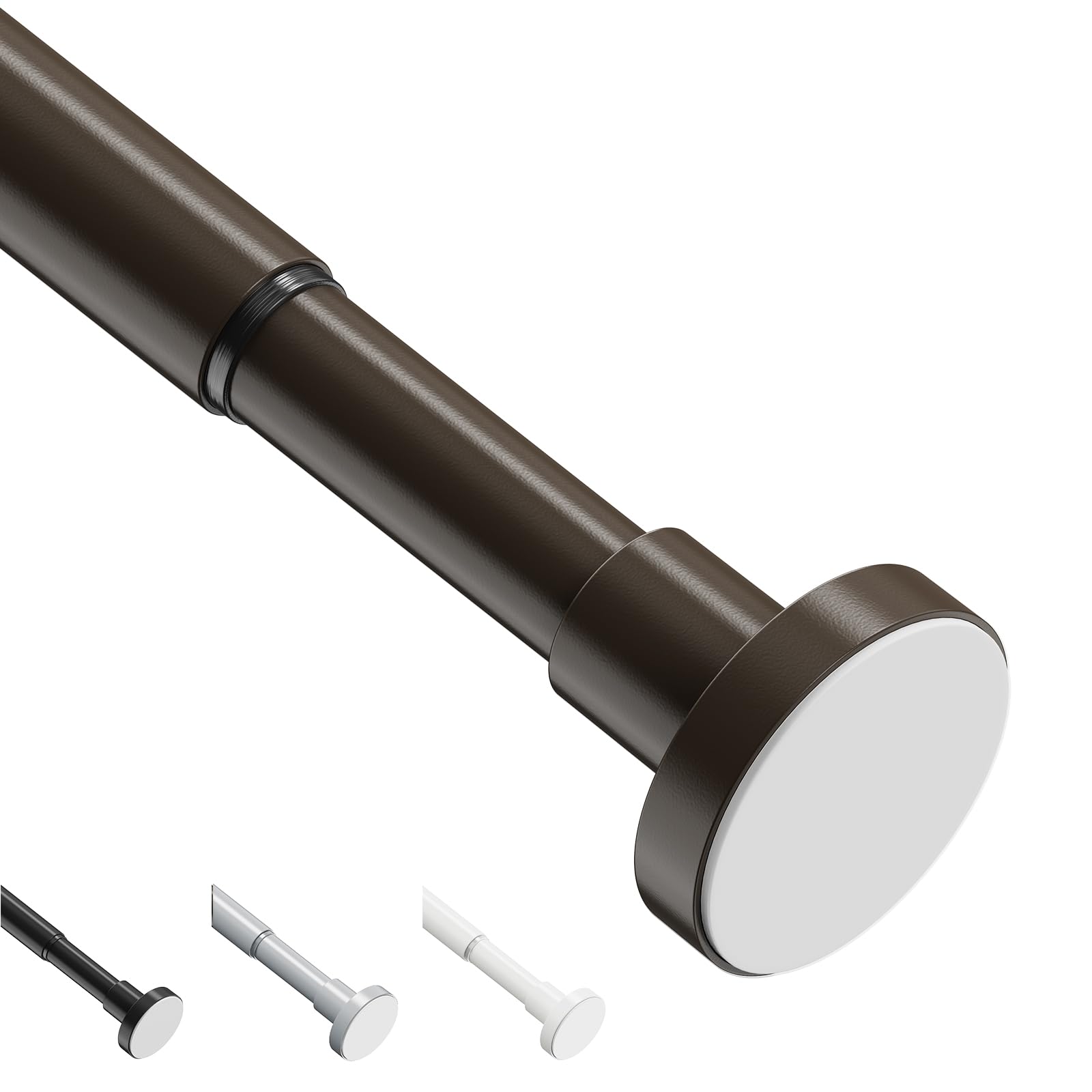 WELDUN Extendable Curtain Tension Rod, 48-190CM No Drill Telescopic Shower Curtains Rail, Adjustable Strong Spring Rod for Window Bathroom, Bedroom,