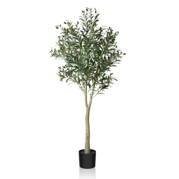 CROSOFMI Artificial Olive Tree 150cm Big tall Fake Plants, Artificial Olive Silk Plants Indoors in Pots, Faux Tropical large artificial plant suitable