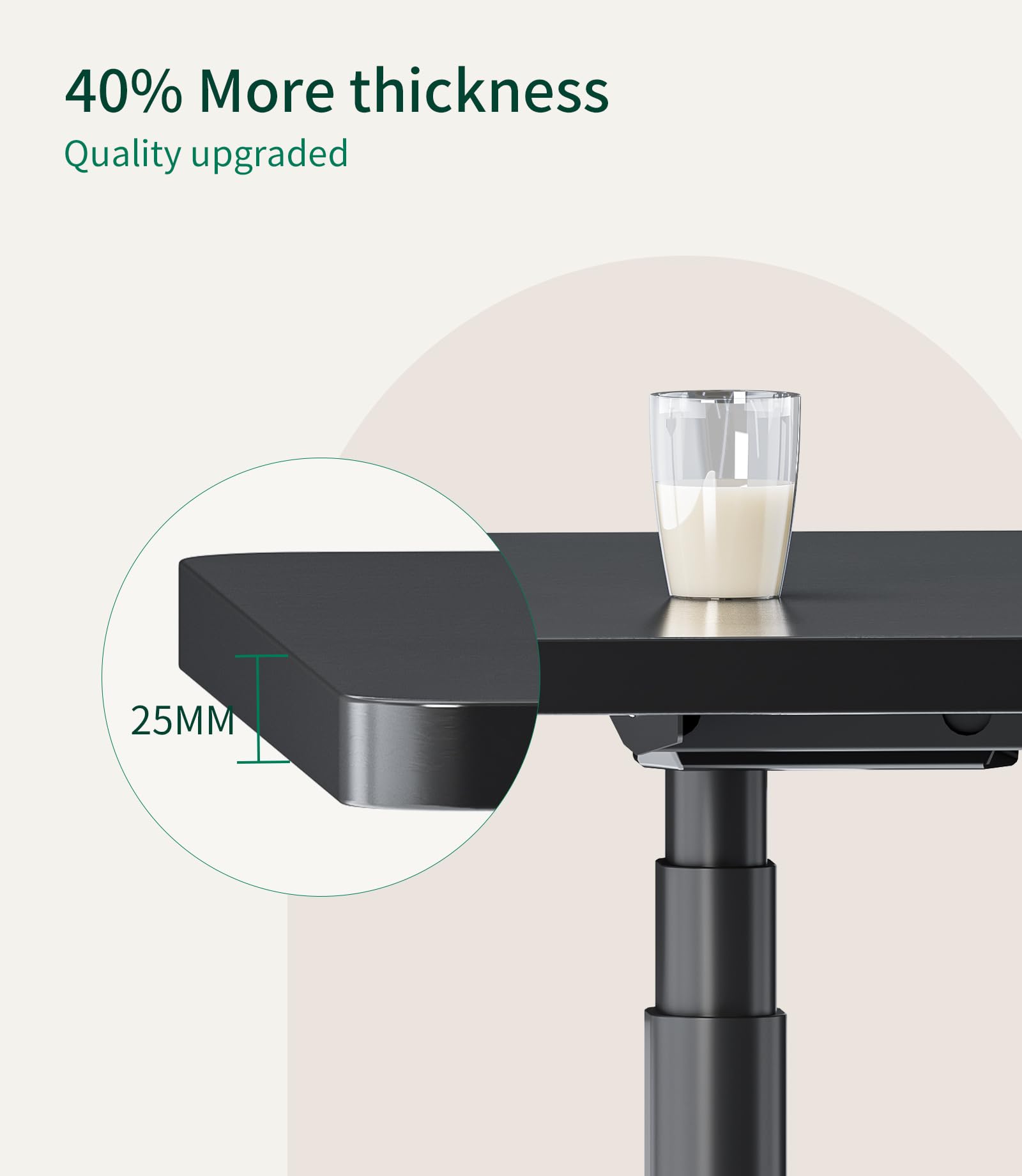MAIDeSITe Table Top,Desktop for Height Adjustable Electric Standing Desk,120 * 60 * 2.5 cm