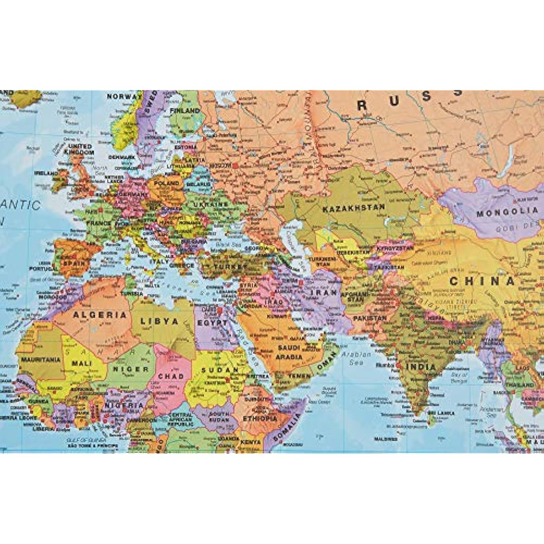 Maps International - World Map - Updated 2025 - Front Sheet Lamination - 84.1cm (w) x 59.4cm (h)