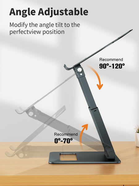 Laptop Stand for Desk Adjustable Height, Ergonomic Sit Stand Computer Stand for Good Posture, Aluminum Standing Laptop Riser for Protecting Spine