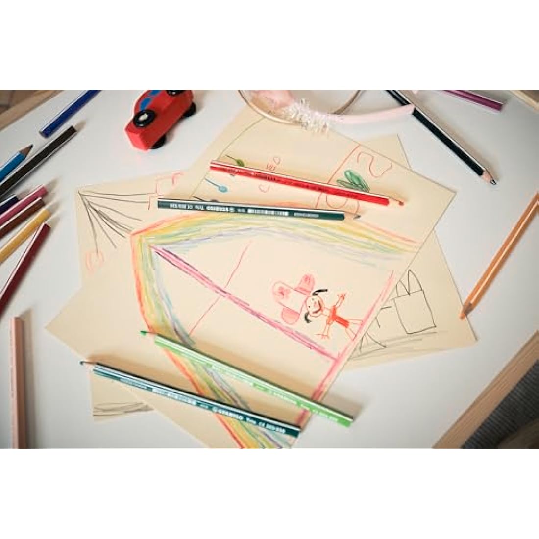 STABILO Trio thick - Triangular Colouring Pencil - Classpack of 96 - with 12 Assorted Colours