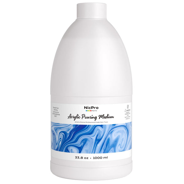 Nicpro Acrylic Pouring Medium 33.8oz / 1000ml, Acrylic Paint Thinner, Acrylics Flow Medium Improve Flow Consistency
