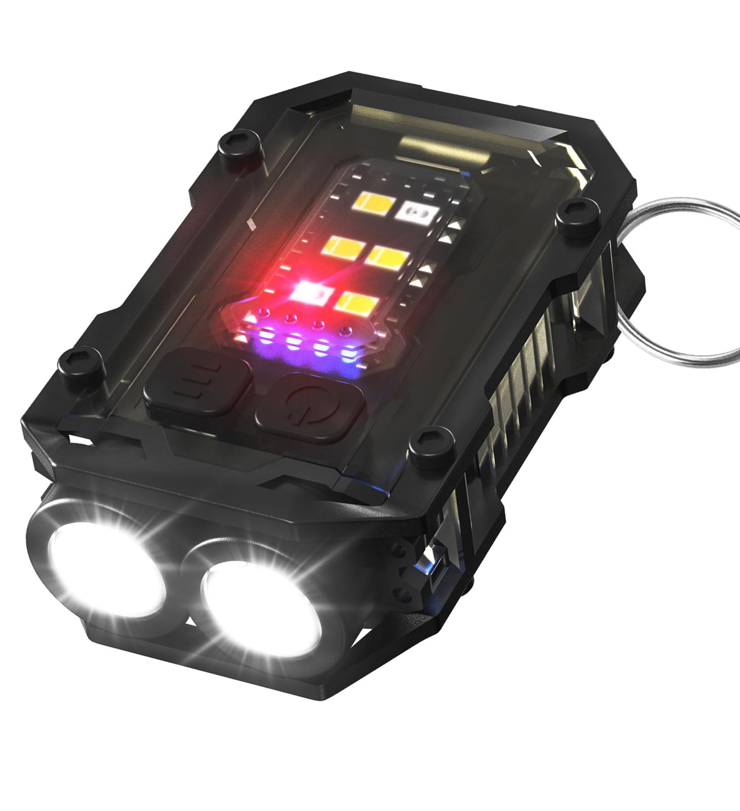 NGOKPYD N21 Small Torch Led Super Bright 900L Rechargeable USB EDC Keyring Torch with Clip, COB Light - Mini Pocket Waterproof Keychain Flashlight 8 Modes Flash Light for Power Cuts, Camping, Outdoor