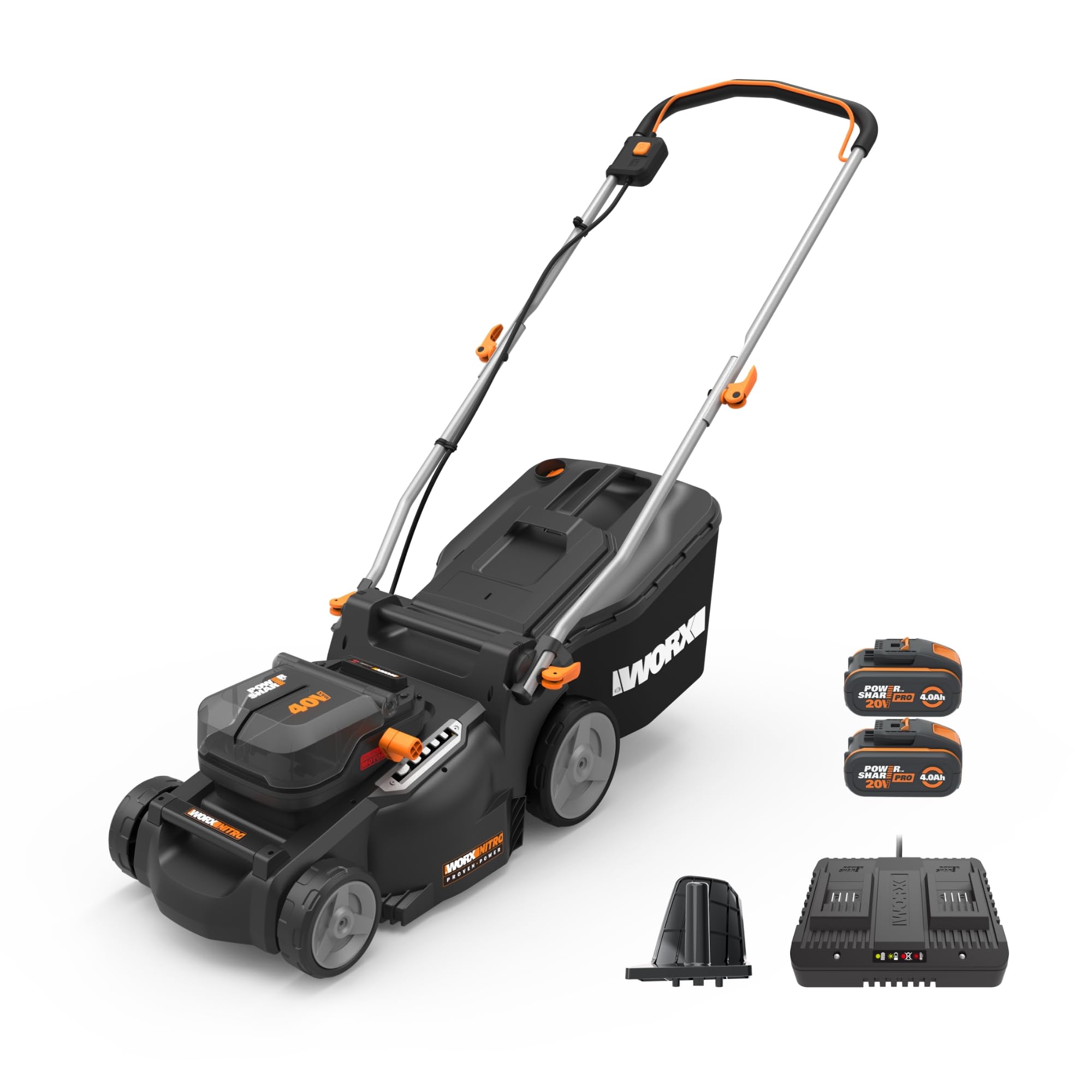 Worx WG927E 40V Cordless Lawnmower & Trimmer Twin Pack – 34cm Mower & 20V Grass Trimmer – Ideal for Medium Gardens (230㎡) Includes 2x 2.0Ah Batteries & Charger – PowerShare Compatible
