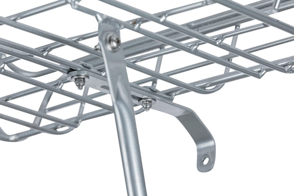 Basil Portland Front Carrier, Aluminium (silver) and Removable Tan Belt