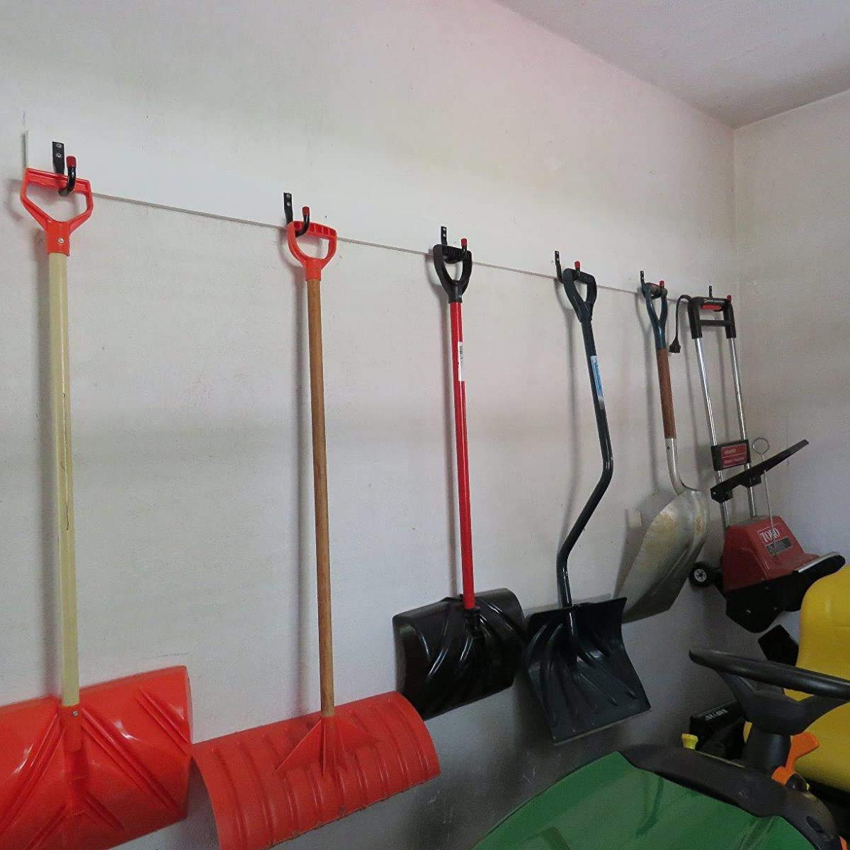 pipabiba 17cm Garage Storage Ladder Hooks, 6 Pack Heavy Duty Wall Mount Utility Hanger Organizer to Folded Chairs, Bicycles, Power Tools, Garden Hoses (19cm x 17cm)