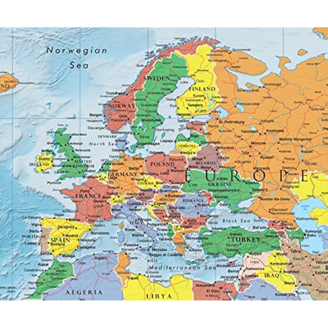 Swiftmaps 92cm x 61cm Laminated World Premier Wall Map Mural Poster A1