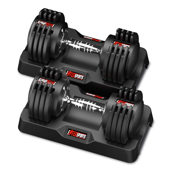 EnterSports 12kg/18KG/27KG Adjustable Dumbbells,Dumbbell Set for Saving Place, Dumbbell Weights with Non-Slip Handle, Home Gym Strength Training Equipment for Full Bodybuilding
