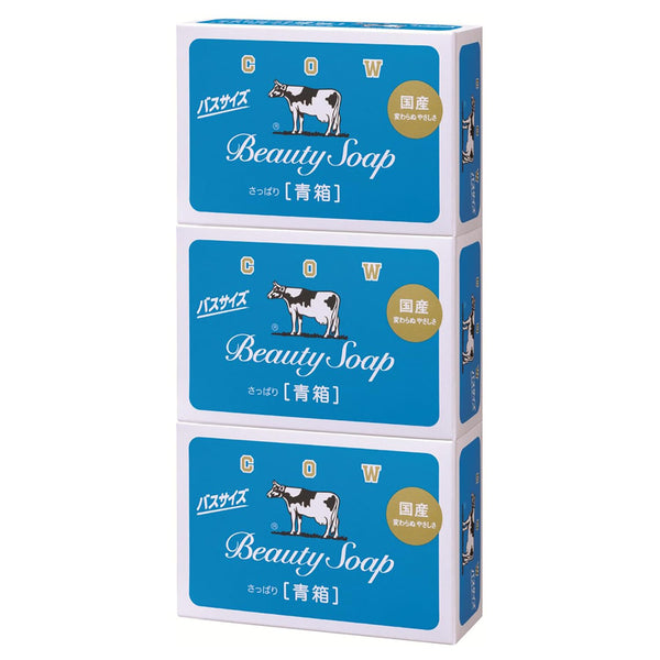 Cow Brand Beauty Soap Blue Box Bath Size 3-Pack