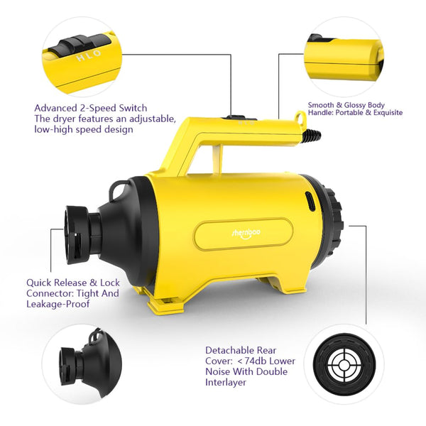 shernbao High Velocity Car & Motorcycle Dryer Blower for Auto Detailing and Cleaning Dusting 240 V / 1200 W-3.2 HP