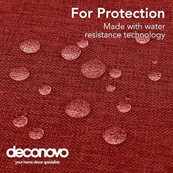 Deconovo Faux Linen Tablecloth Rectangle Wipeable Tablecloth for Christmas 59x95in(150x240cm) Red