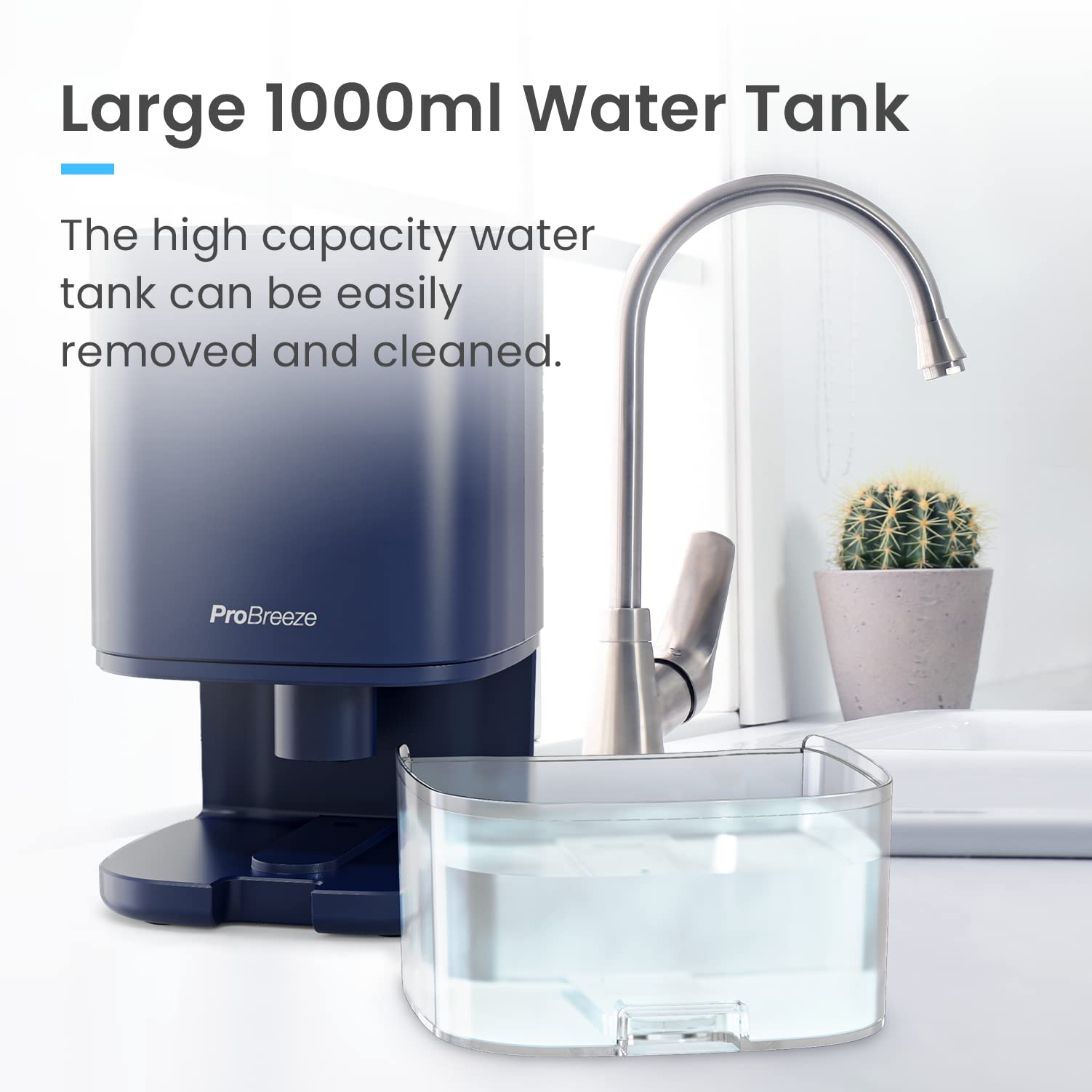 Pro Breeze 1000ml Dehumidifier for Bathroom - Quiet, Portable & Small Air Dehumidifier for Bedroom Mould, Damp & Moisture - with 4-Hour Timer, Auto