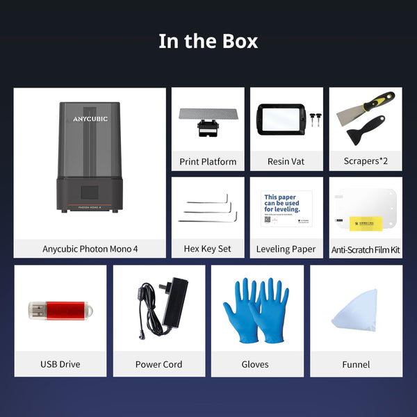 ANYCUBIC Photon Mono 4 Resin 3D Printer, 7'' 10K Mono LCD Screen with Stable LighTurbo Light Source, 70mm/h Fast Printing, Print Volume 6.04'' x 3.42'' x 6.49''