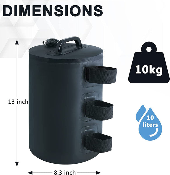 Gazebo Water Weights Bag, Portable Leg Weights Water Fillable Weights,Leg Weights for Pop Up Gazebo,Patio Umbrella, Outdoor Furniture,4 Pcs-Pack