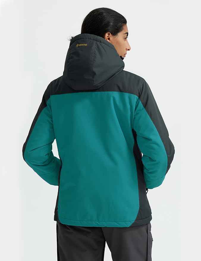 Women's Waterproof Ski Jacket Fleece Coat with Hood, Size XL GEMYSE