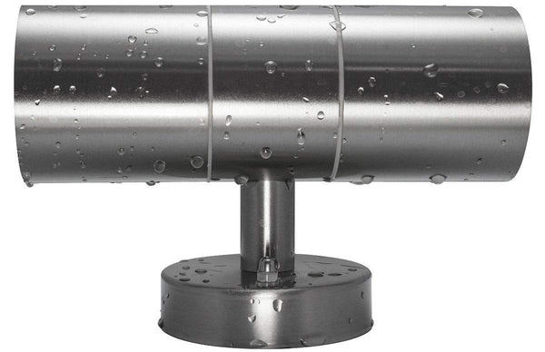 Modern Stainless Steel Up Down Double Wall Spot Light IP65 Outdoor Use GU10 (Pack of 4)