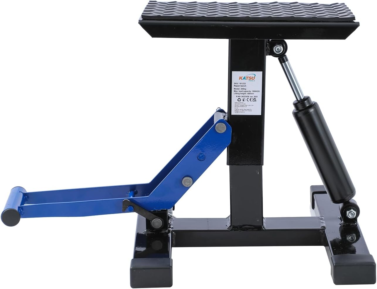 KATSU Tools Motorcycle Jack Lift Stand Motorbike Dirt Bike Lift Adjustable Height Hoist Table with Hydraulic Damper 161232