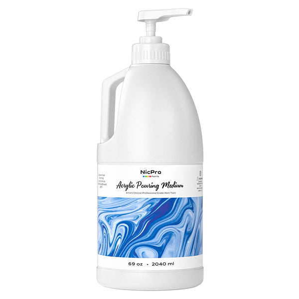 Nicpro Pouring Medium for Acrylic Paint 69 oz/ 2040ml, Acrylic Paint Thinner, Flow Medium Improve Flow Consistency