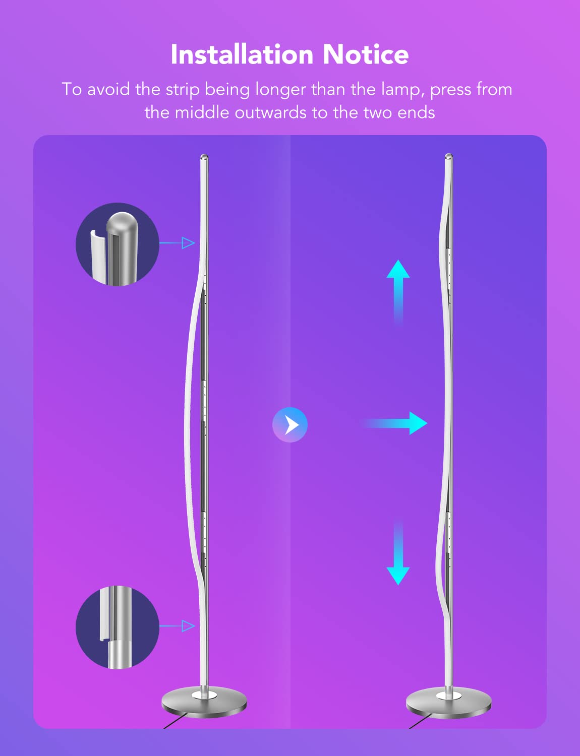 Govee LED Floor Lamp, RGBIC Modern Corner Lamp, Smart Standing Lamp with 61 Scene Modes,Music Sync, Black Corner Floor Lamp for Living Room, Bedroom