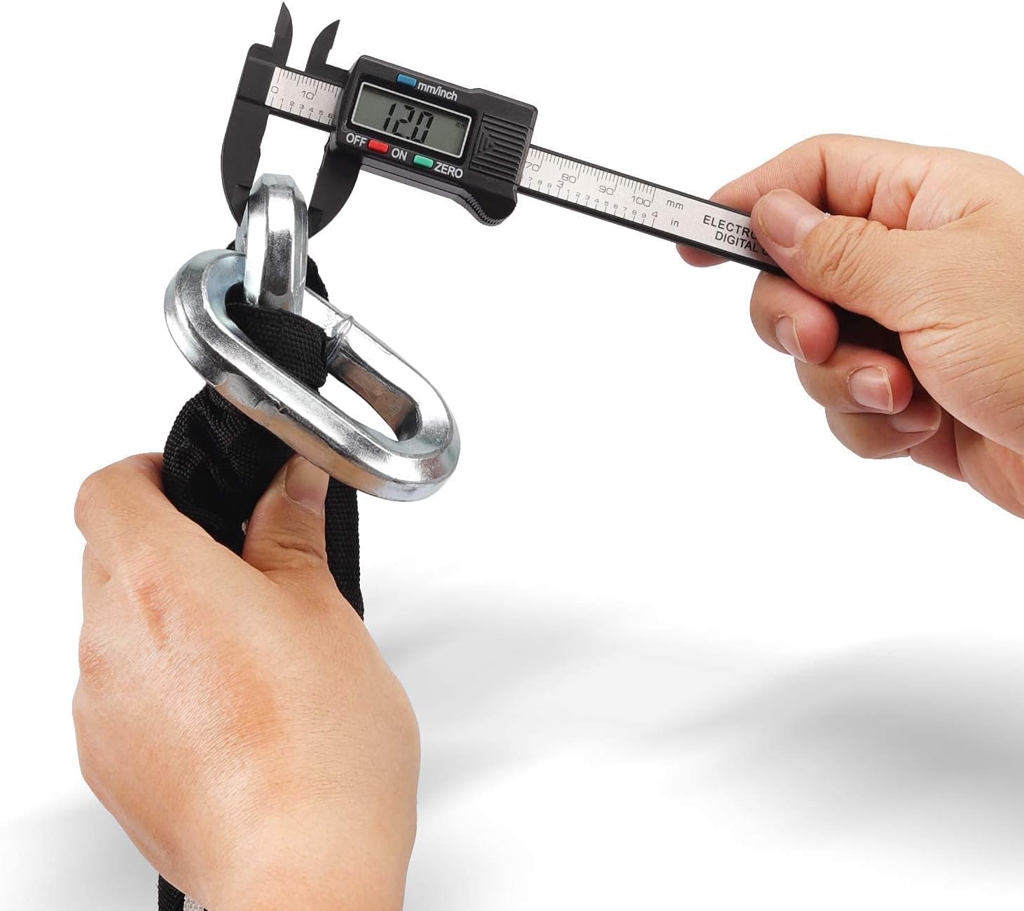 BIGLUFU Bike Chain Lock, 120cm Long Heavy Duty Motorcycle Lock, 12mm Thick Cycling Chain Lock High Security Chain Locks for Bicycle, Motorcycle, Door,