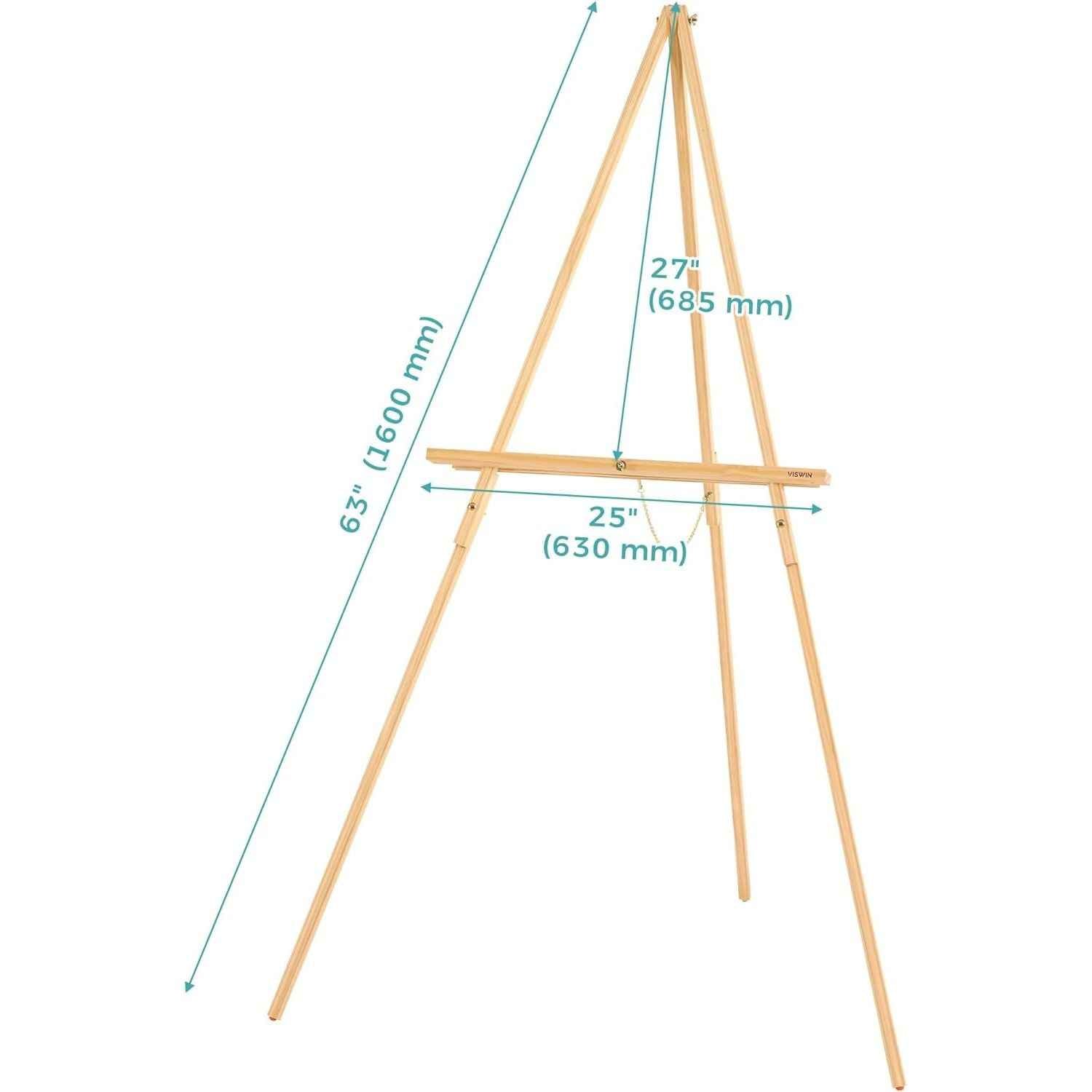VISWIN 160cm Wooden Tripod Easel Stand for Wedding Signs, Posters & Painting
