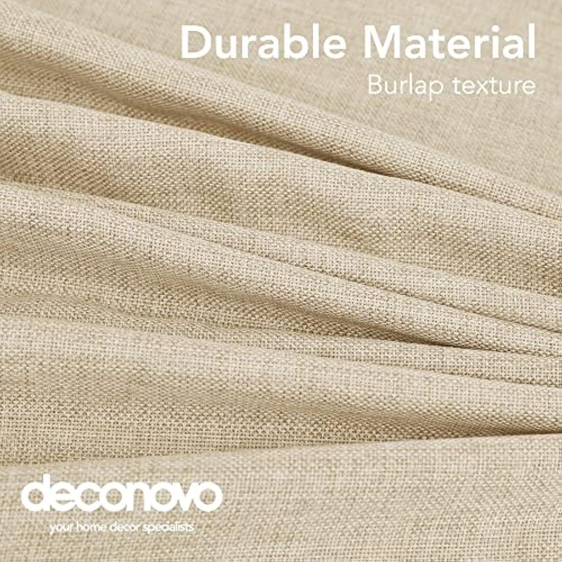 Deconovo Faux Linen Tablecloth Water Resistant Tablecloths Rectangular Wipeable Tablecloth for Children Beige 150x240cm(59x95in)