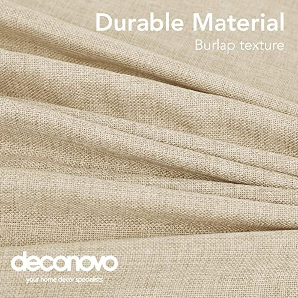 Deconovo Faux Linen Tablecloth Water Resistant Tablecloths Rectangular Wipeable Tablecloth for Children Beige 150x240cm(59x95in)