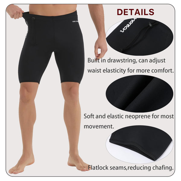 Lemorecn Wetsuits Pants Shorts 3mm Neoprene Canoeing Swimming Pants(UK1035-L)